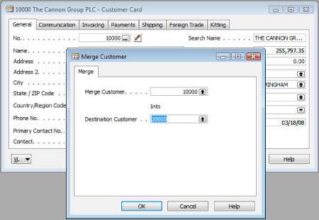Merge Utility Addon for Microsoft Dynamic NAV helps you merge two customers.
